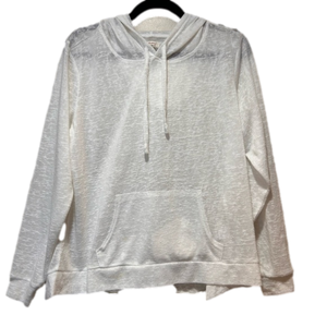 Lightweight White Hoodie Medium | Soft Casual Pullover Layering Sweatshirt Athle